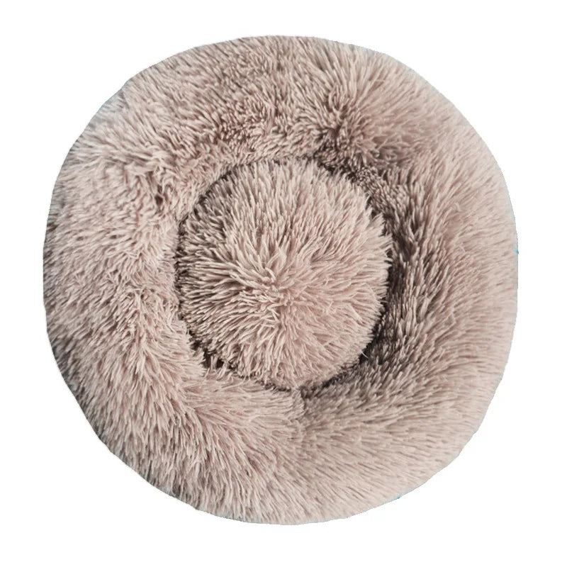 Plush Round Dog & Cat Bed – Winter Warm
