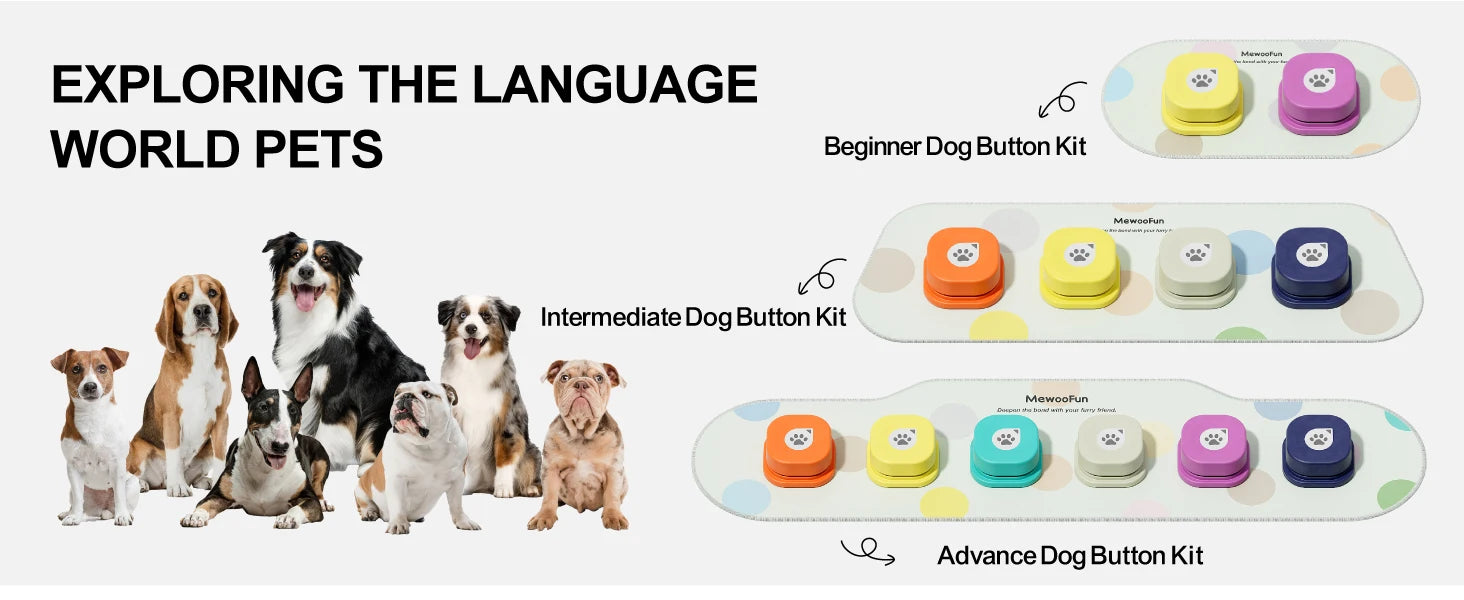 Mewoofun Voice Recording Button Dog Communication & Training Set