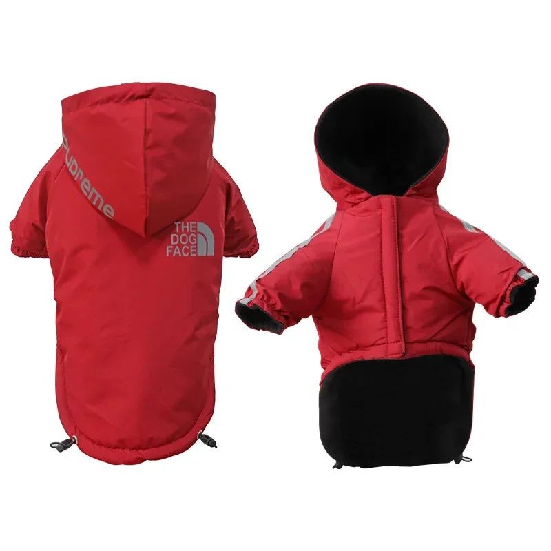 Reflective Waterproof Dog Hoodie with Fleece Lining