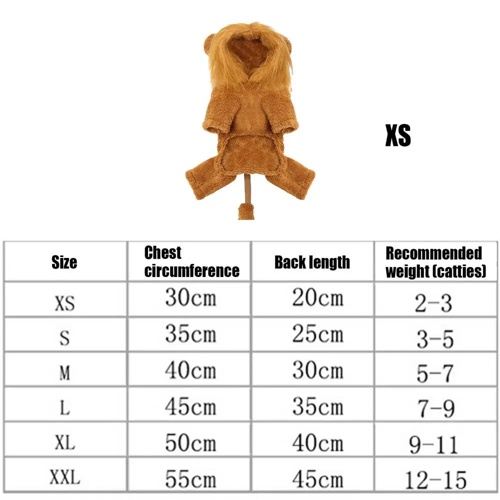 Cute Lion & Tiger Cartoon Hoodie Pet Costume