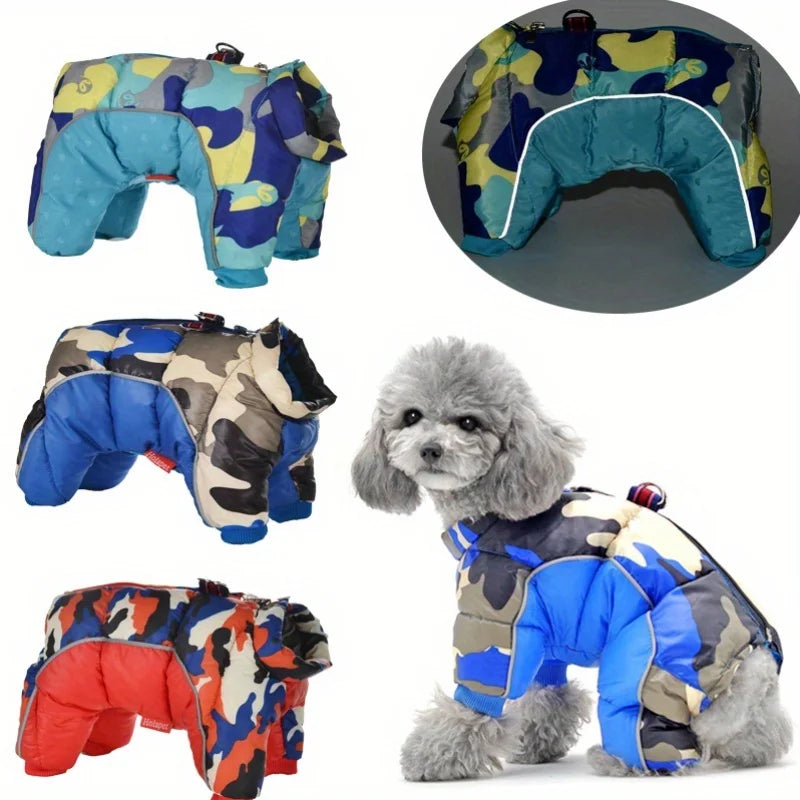 Autumn/Winter Padded Waterproof Dog Coat with Reflective Strips