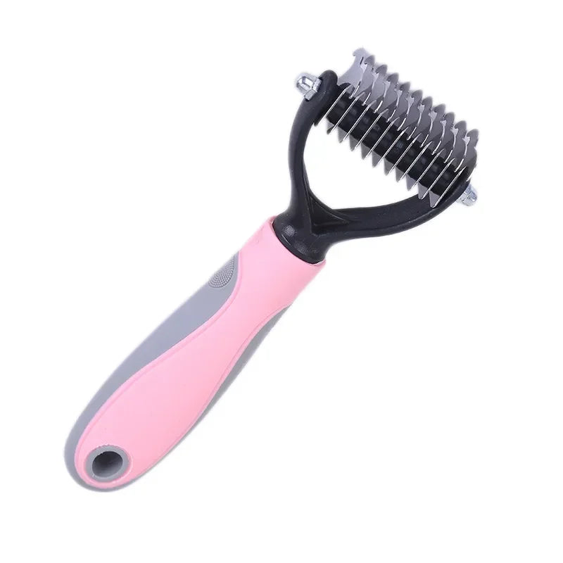 Double-Sided Pet Fur Knot Cutter & Shedding Tool