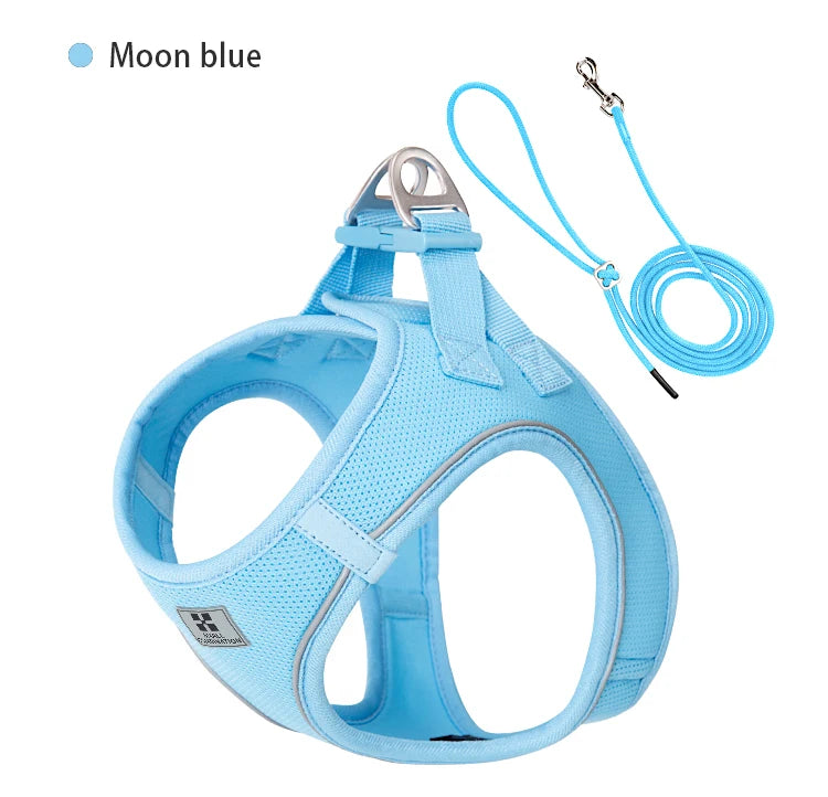 Adjustable Reflective Dog Harness & Leash Set – For Small to Medium Pets
