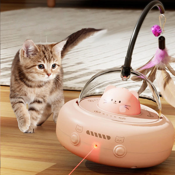 Intelligent Cat Toy Red Dot Laser with RainIntelligent Red Dot Laser Cat Toy with Rainbow Light & USB Chargingow Light Obstacle Avoidance USB Charging Automatic Standby Bionic Cat Teaser