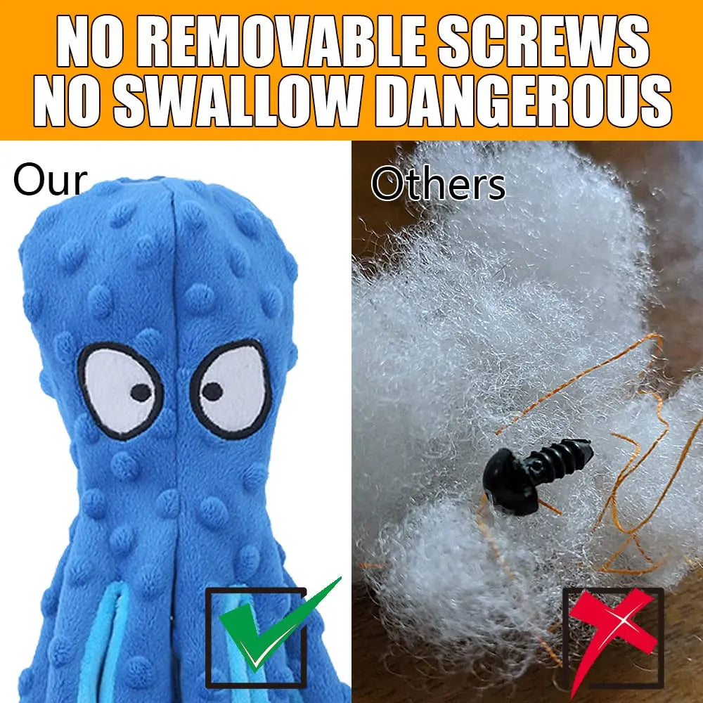 Squeaky Octopus Chew Toy for Medium & Large Dogs