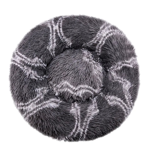Plush Round Dog & Cat Bed – Winter Warm