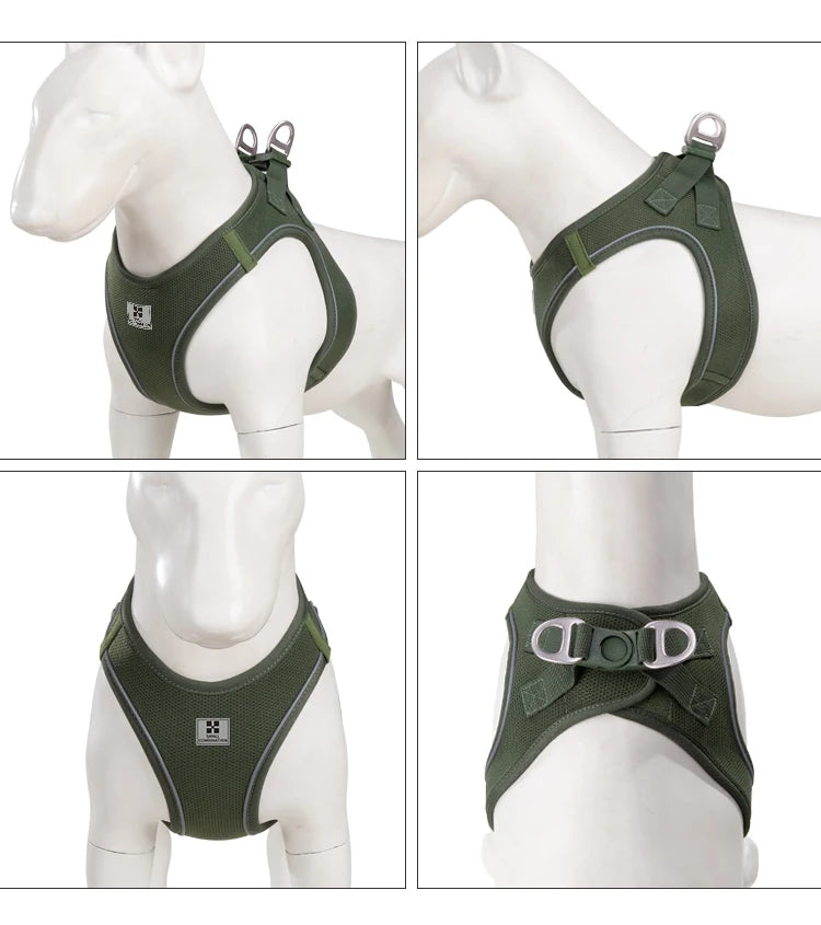 Adjustable Reflective Dog Harness & Leash Set – For Small to Medium Pets