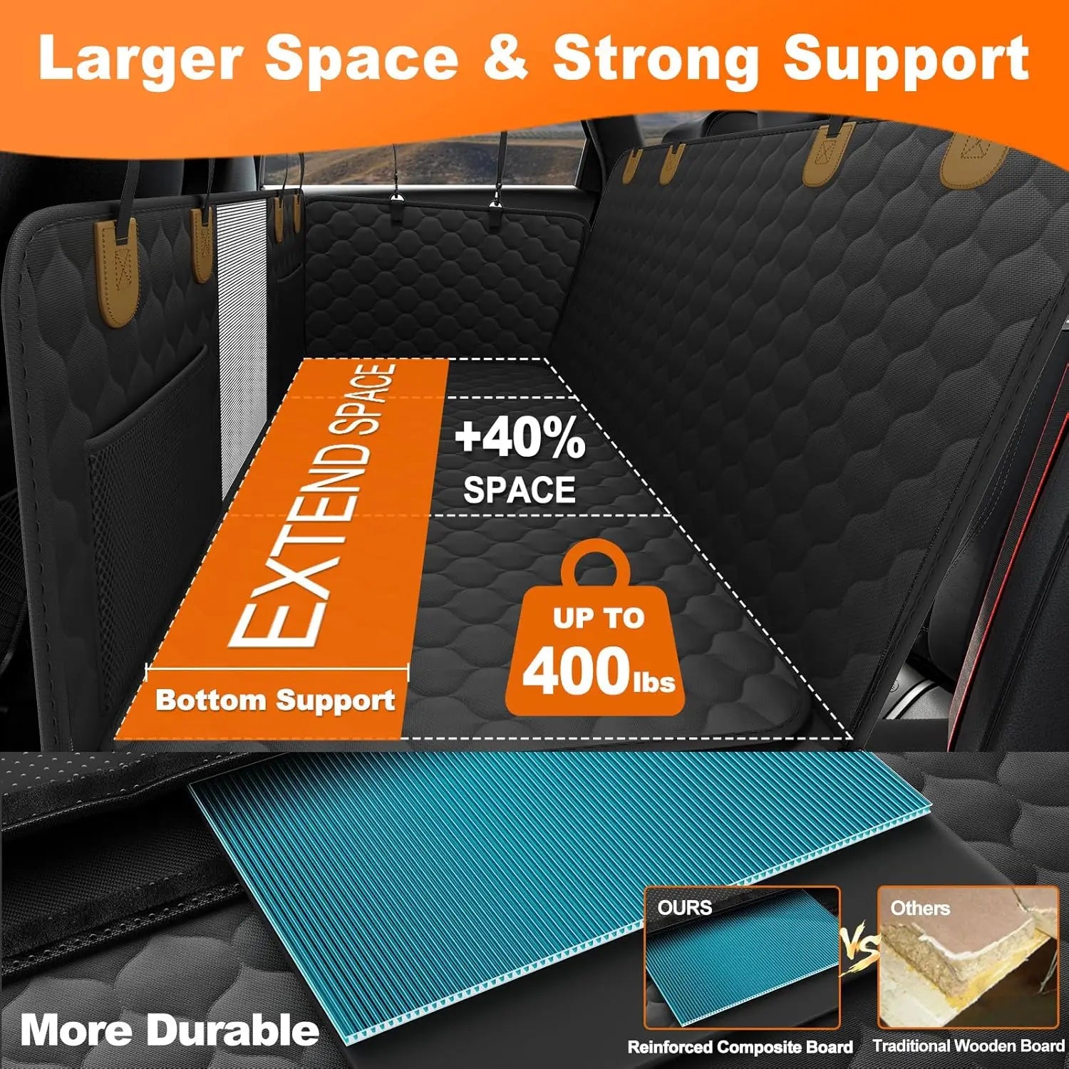 Waterproof Foldable Dog Car Seat – Hammock & Back Seat Protector