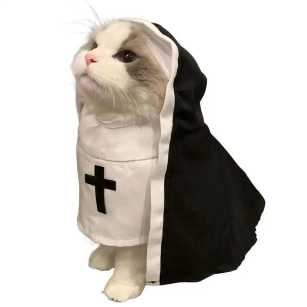 Funny Nun Costume for Small Dogs – Halloween Pet Outfit