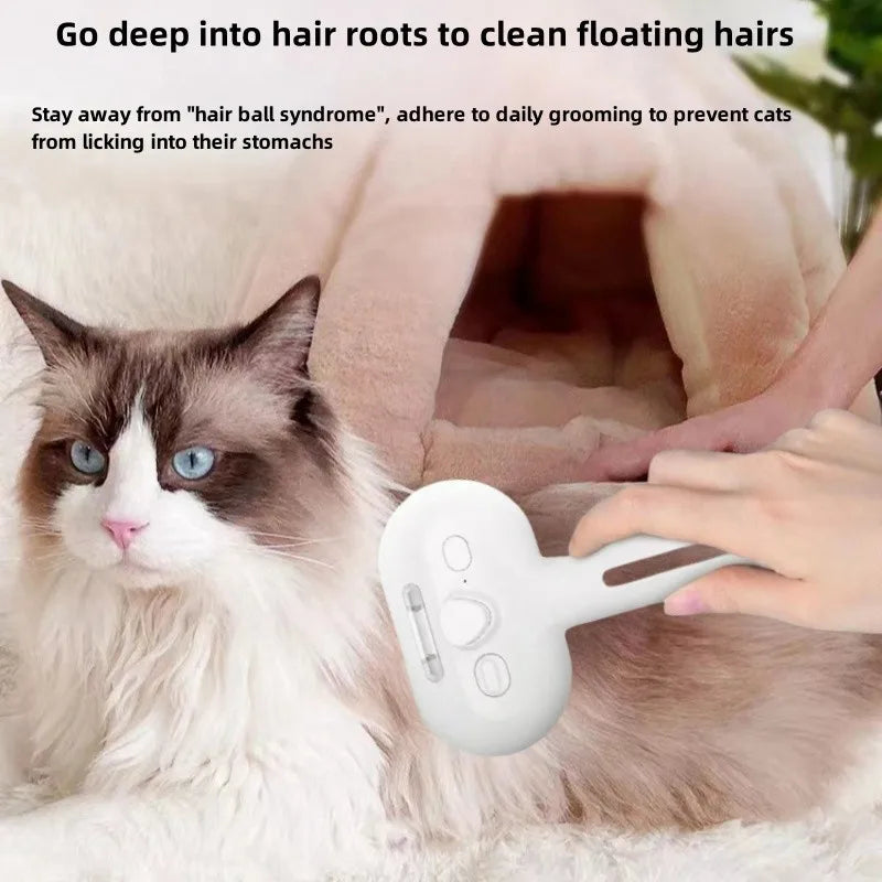 Pet Spray Hair Comb with Dematting & Cleaning Brush