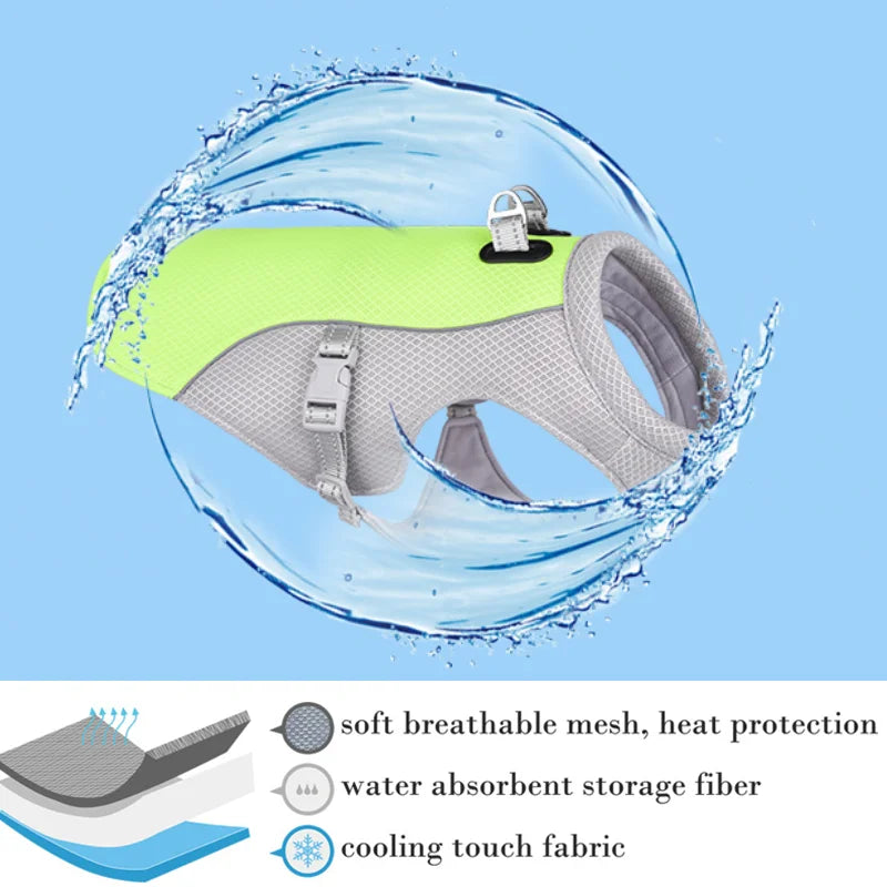 Reflective Dog Cooling Vest with Quick-Release – Summer Jacket for All Sizes