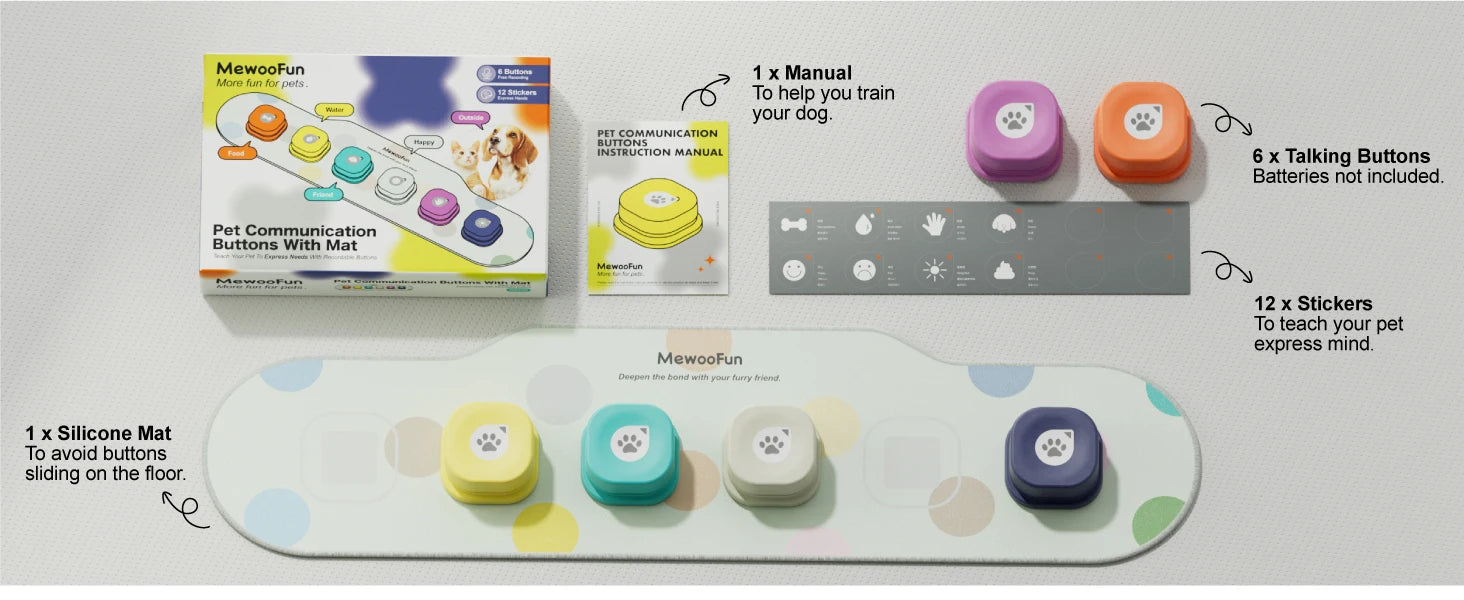 Mewoofun Voice Recording Button Dog Communication & Training Set