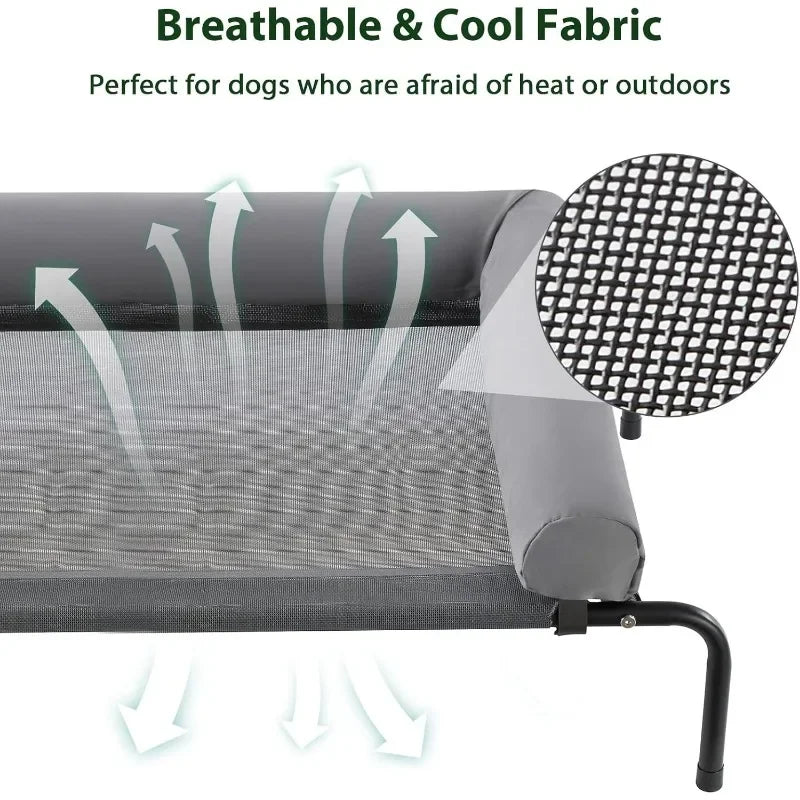 Elevated Cooling Dog Bed with Chew-Proof Frame