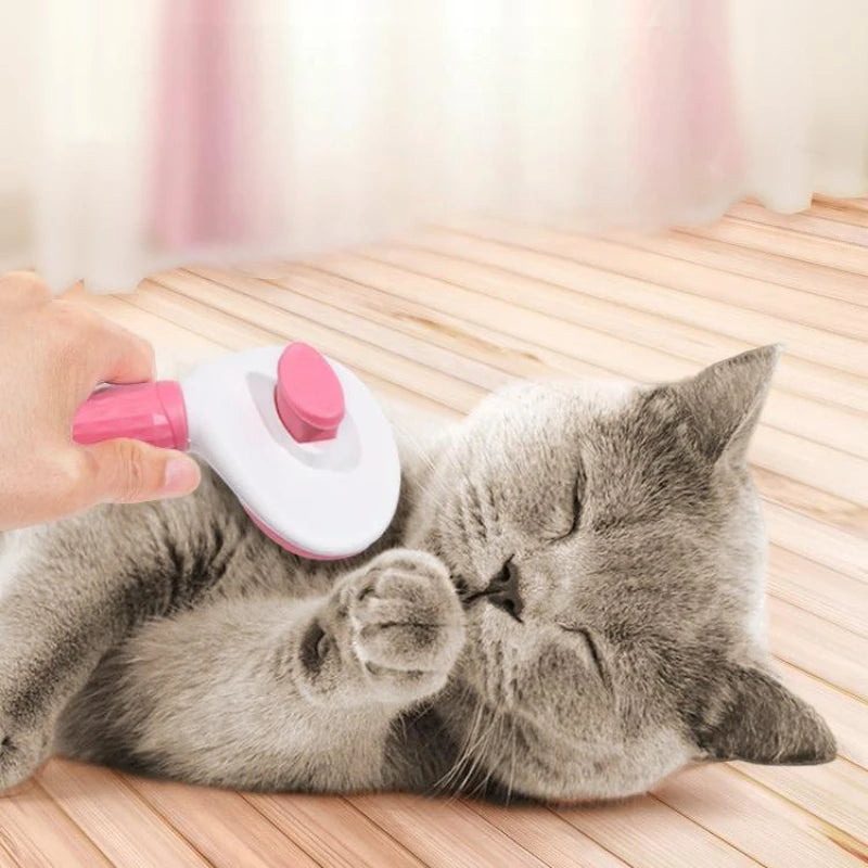 Stainless Steel Pet Hair Removal Brush & Comb – Automatic Grooming Tool