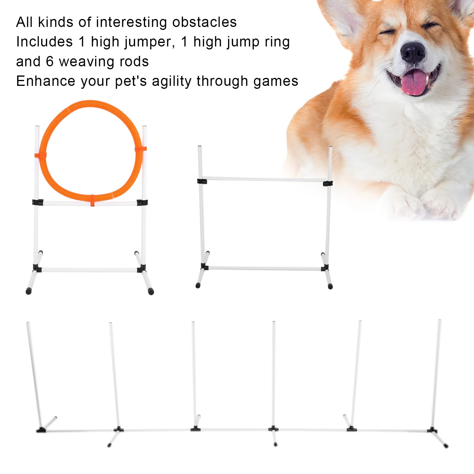 Adjustable Dog Jump Hurdle Set