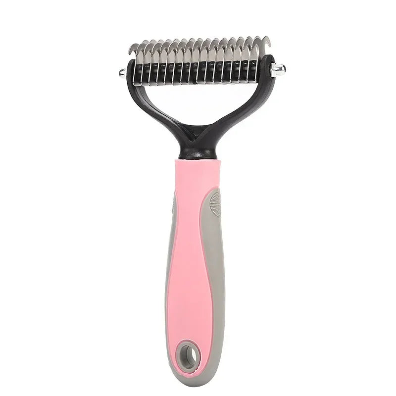 Double-Sided Pet Fur Knot Cutter & Shedding Tool