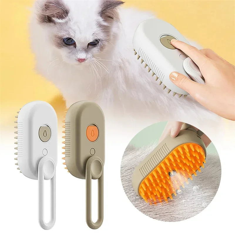 3-in-1 Electric Steamy Pet Grooming Brush