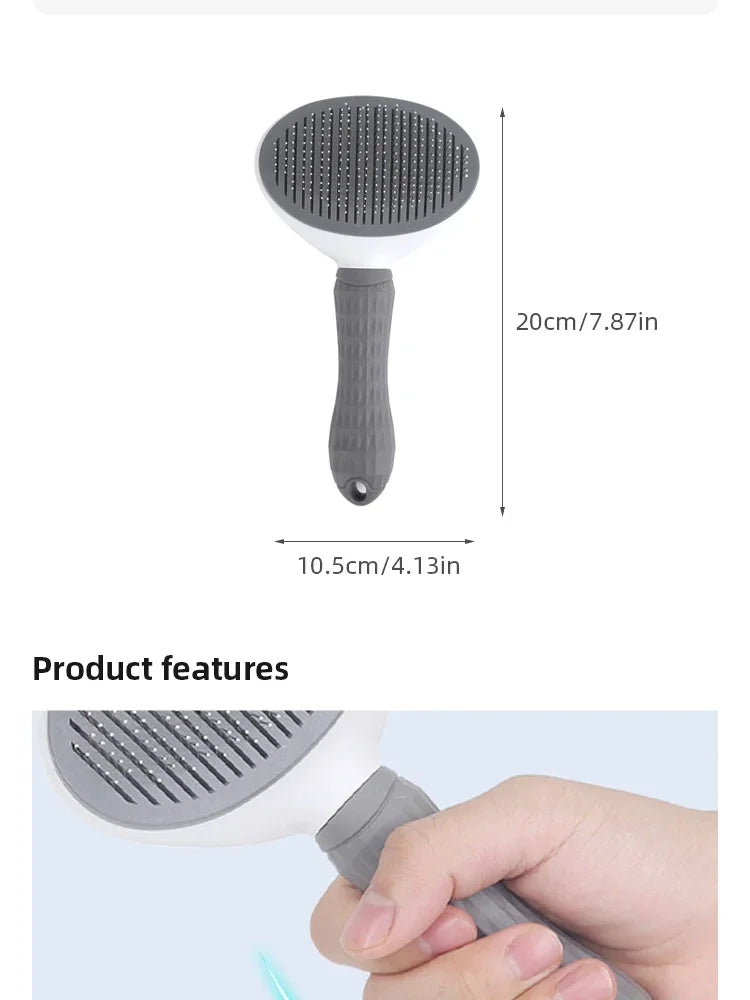 Stainless Steel Pet Hair Removal Brush & Comb – Automatic Grooming Tool