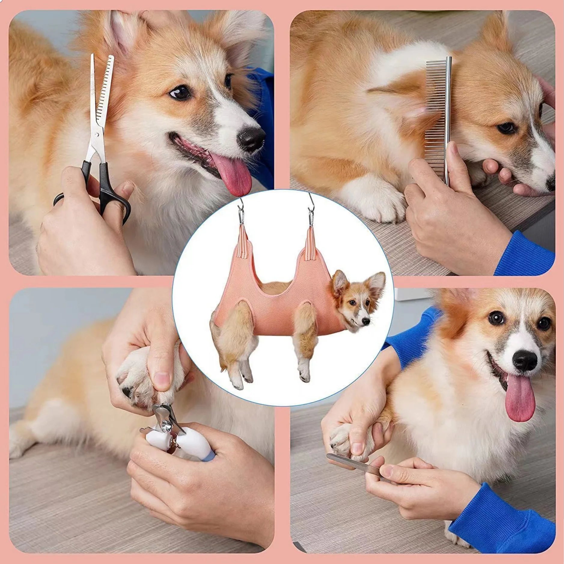 Pet Grooming Restraint Bag – Anti-Scratch Nail Cutting & Bath Hammock