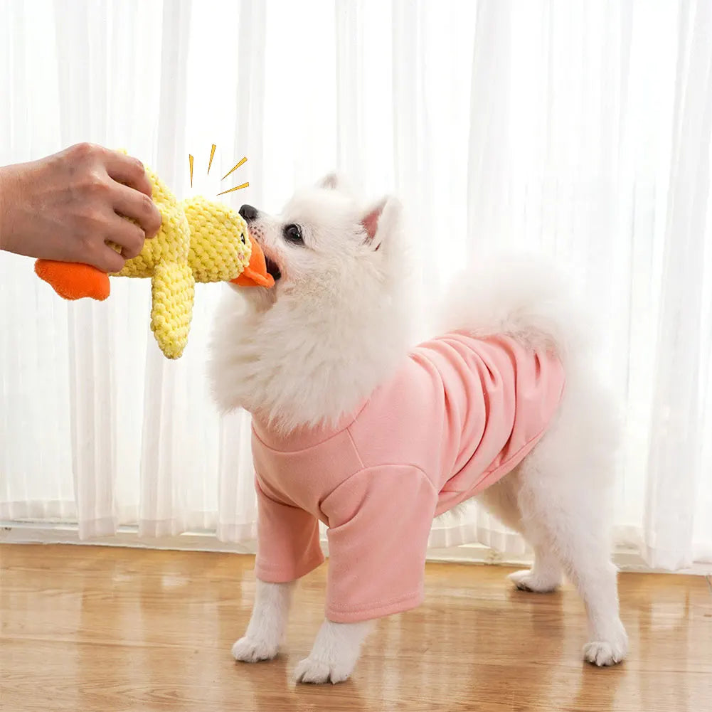 Dog Calming Duck Plush Toy with Quack Sound