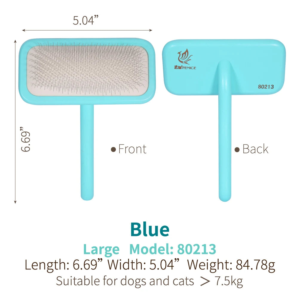Fenice Wooden Handle Pet Grooming Comb – Needle Brush for Dogs & Cats
