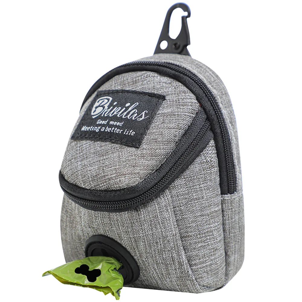 Portable Dog Training Treat Pouch with Poop Bag Dispenser