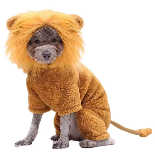 Cute Lion & Tiger Cartoon Hoodie Pet Costume
