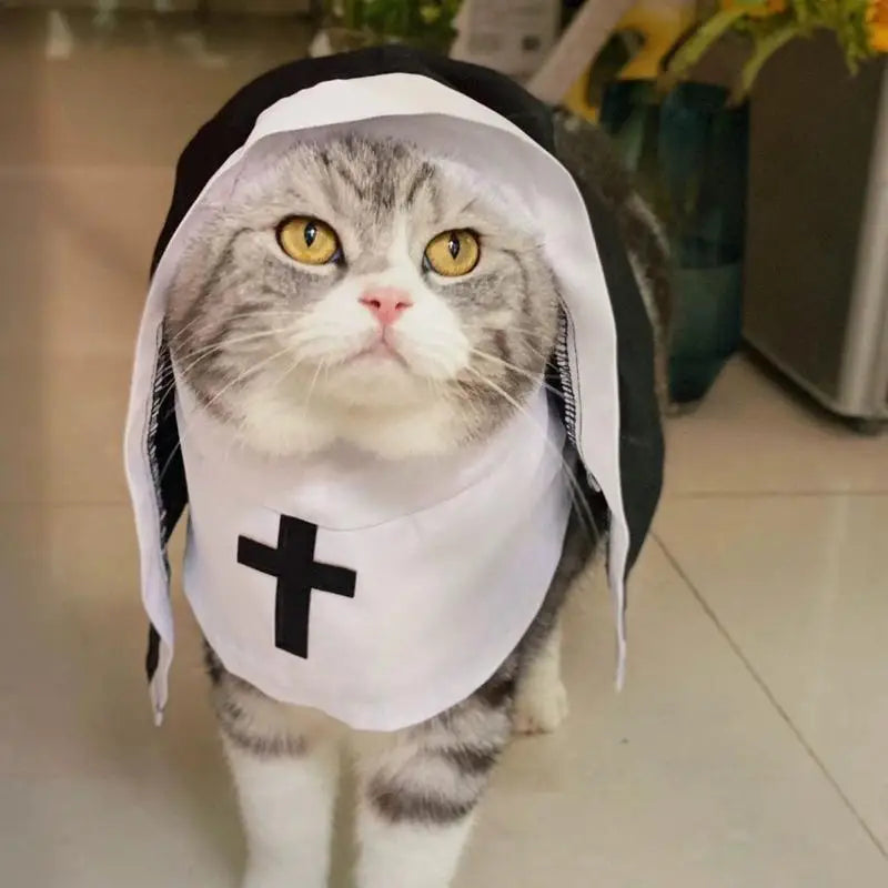 Funny Nun Costume for Small Dogs – Halloween Pet Outfit