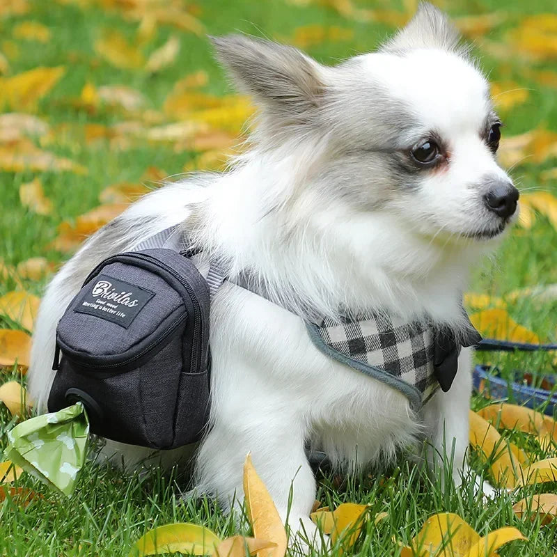 Portable Dog Training Treat Pouch with Poop Bag Dispenser