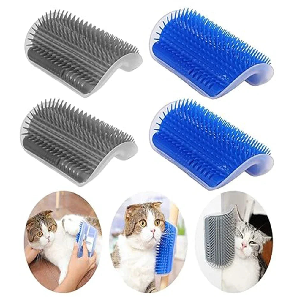 Cat Wall Brush & Scratcher with Catnip Toy