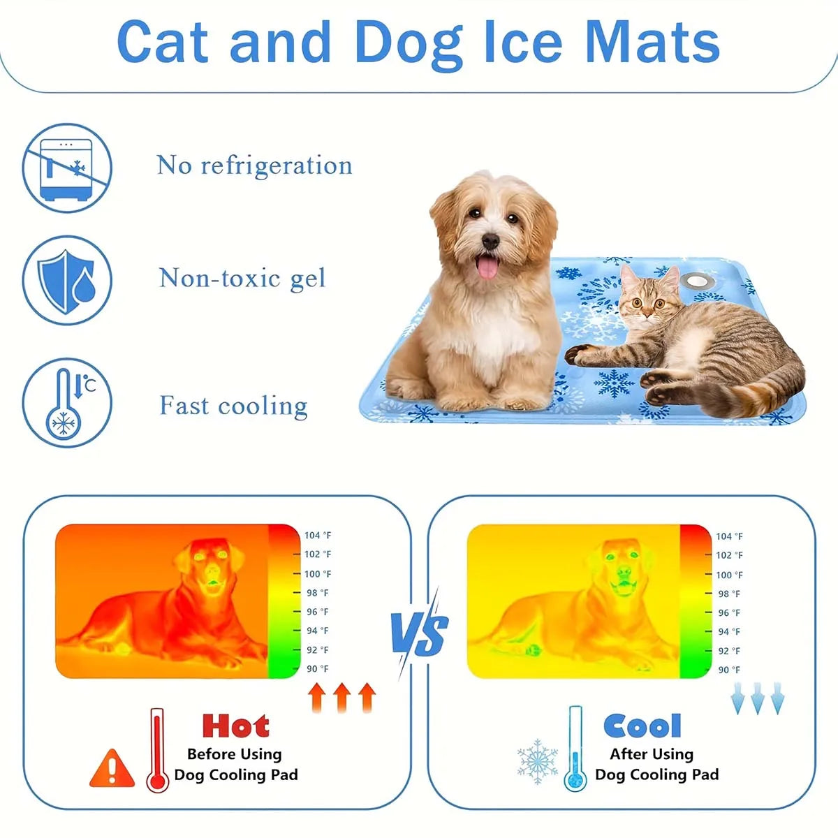 Pet Cooling Mat – Water-Activated Cool Pad for Dogs & Cats
