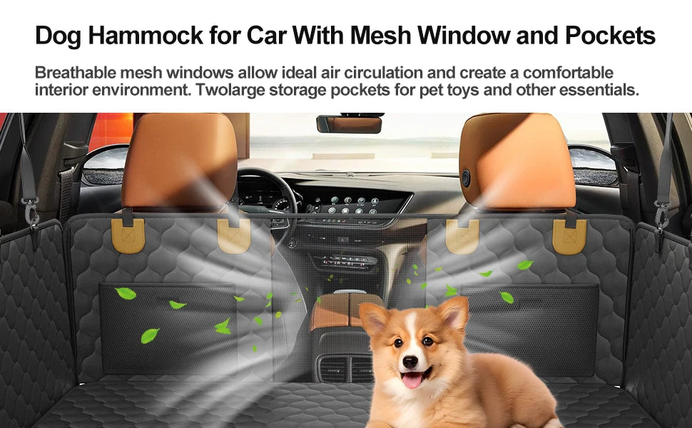 Waterproof Foldable Dog Car Seat – Hammock & Back Seat Protector