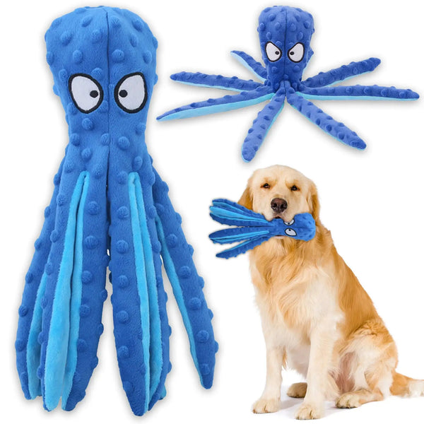 Squeaky Octopus Chew Toy for Medium & Large Dogs