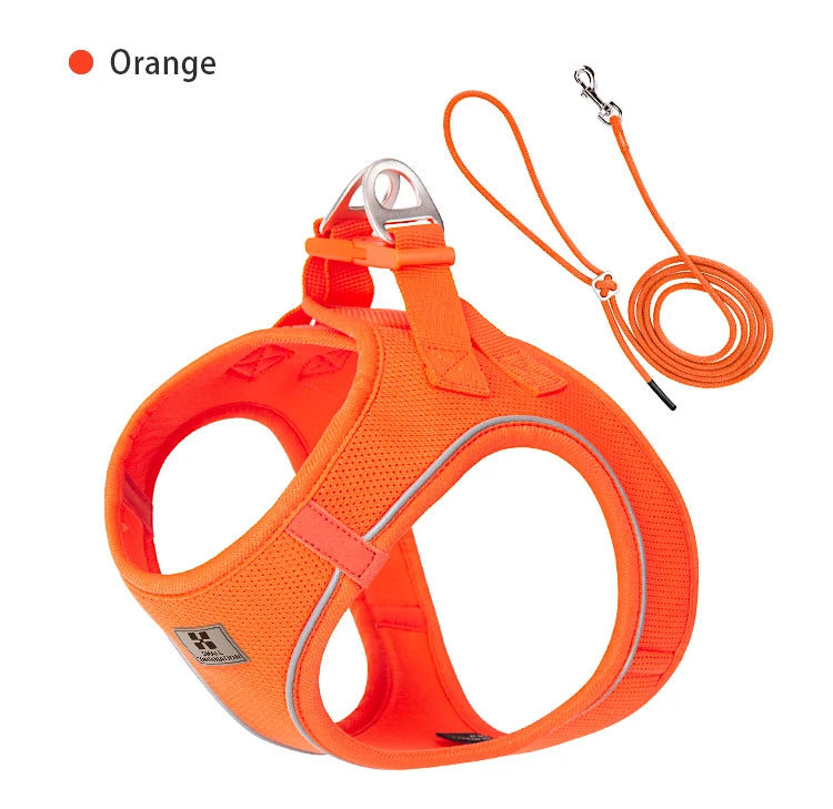Adjustable Reflective Dog Harness & Leash Set – For Small to Medium Pets