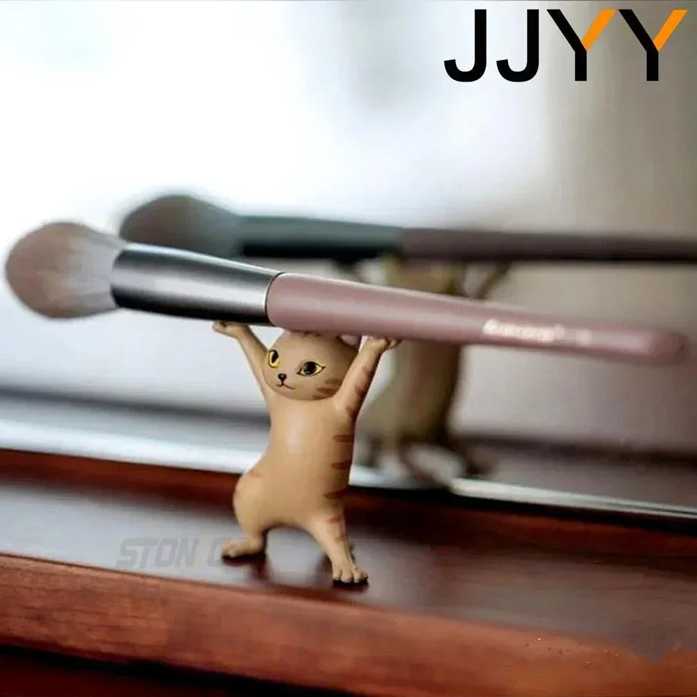 JJYY Cat Statue Pencil Holder Desktop Ornament