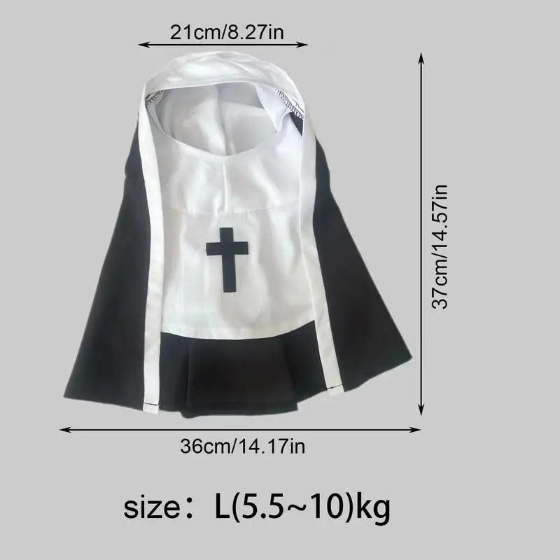 Funny Nun Costume for Small Dogs – Halloween Pet Outfit