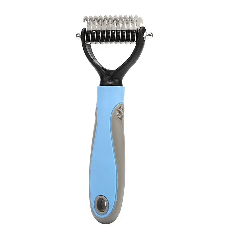Double-Sided Pet Fur Knot Cutter & Shedding Tool