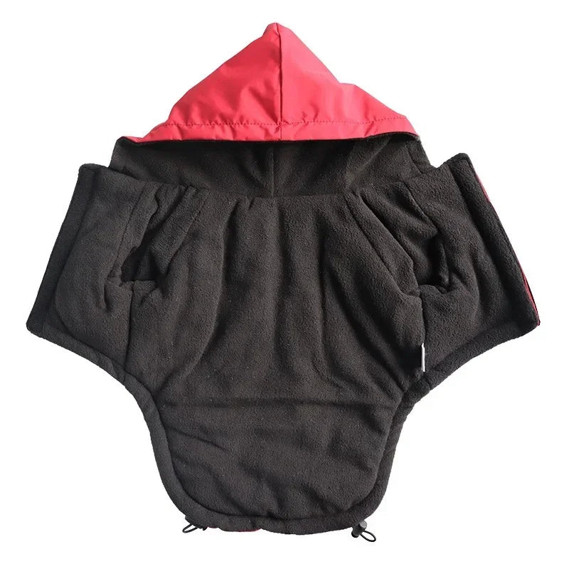 Reflective Waterproof Dog Hoodie with Fleece Lining