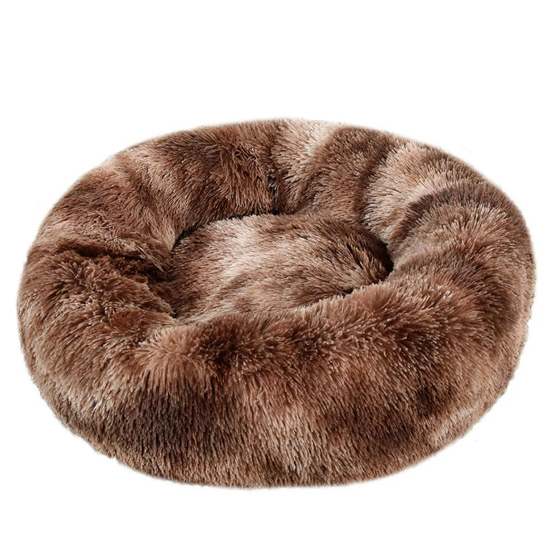 Plush Round Dog & Cat Bed – Winter Warm