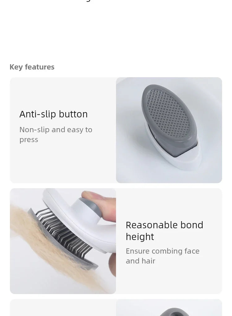 Stainless Steel Pet Hair Removal Brush & Comb – Automatic Grooming Tool