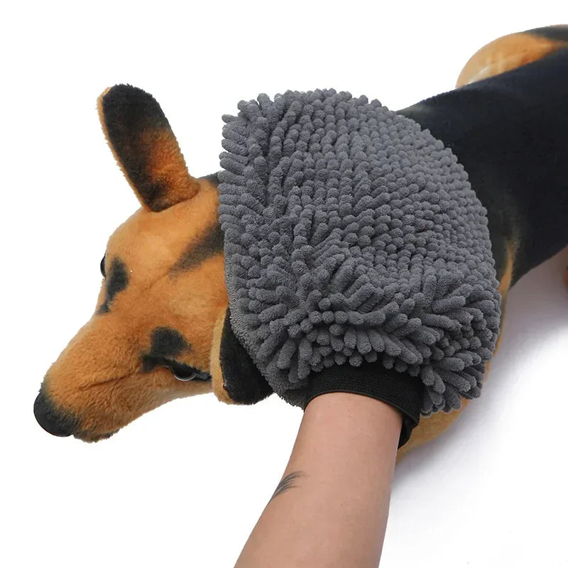Double-Sided Microfiber Pet Grooming Glove Towel
