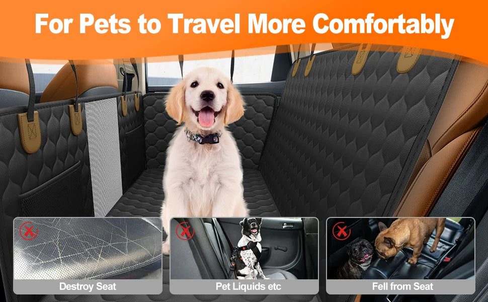 Waterproof Foldable Dog Car Seat – Hammock & Back Seat Protector