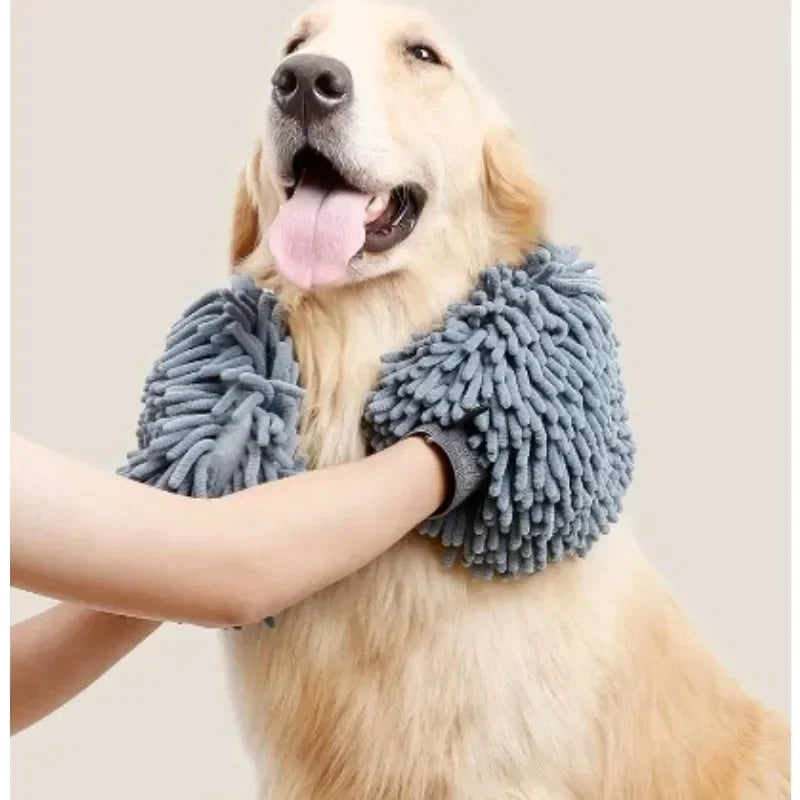 Double-Sided Microfiber Pet Grooming Glove Towel
