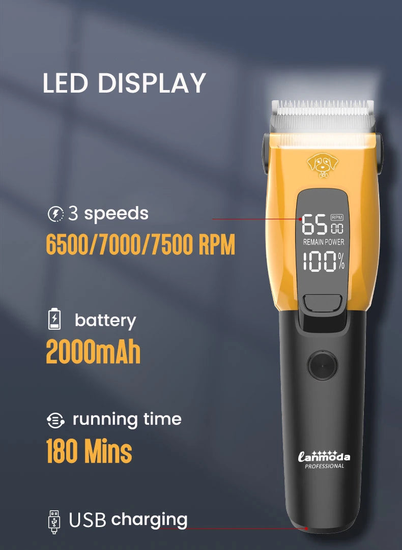 Professional Type-C Rechargeable Pet Hair Trimmer – For Dogs & Cat