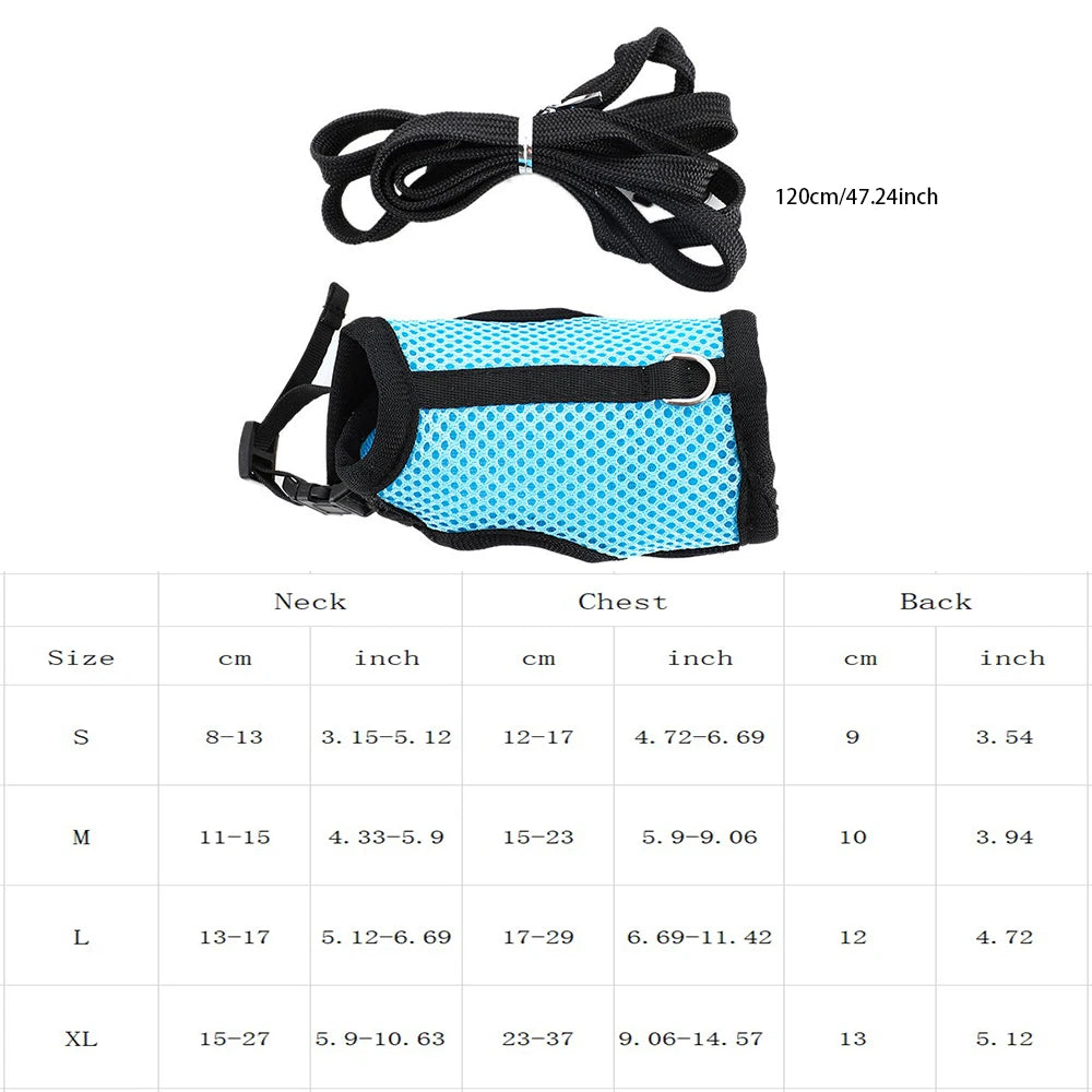Breathable Rabbit Harness & Leash Set – Soft Vest Carrier with Adjustable Fit