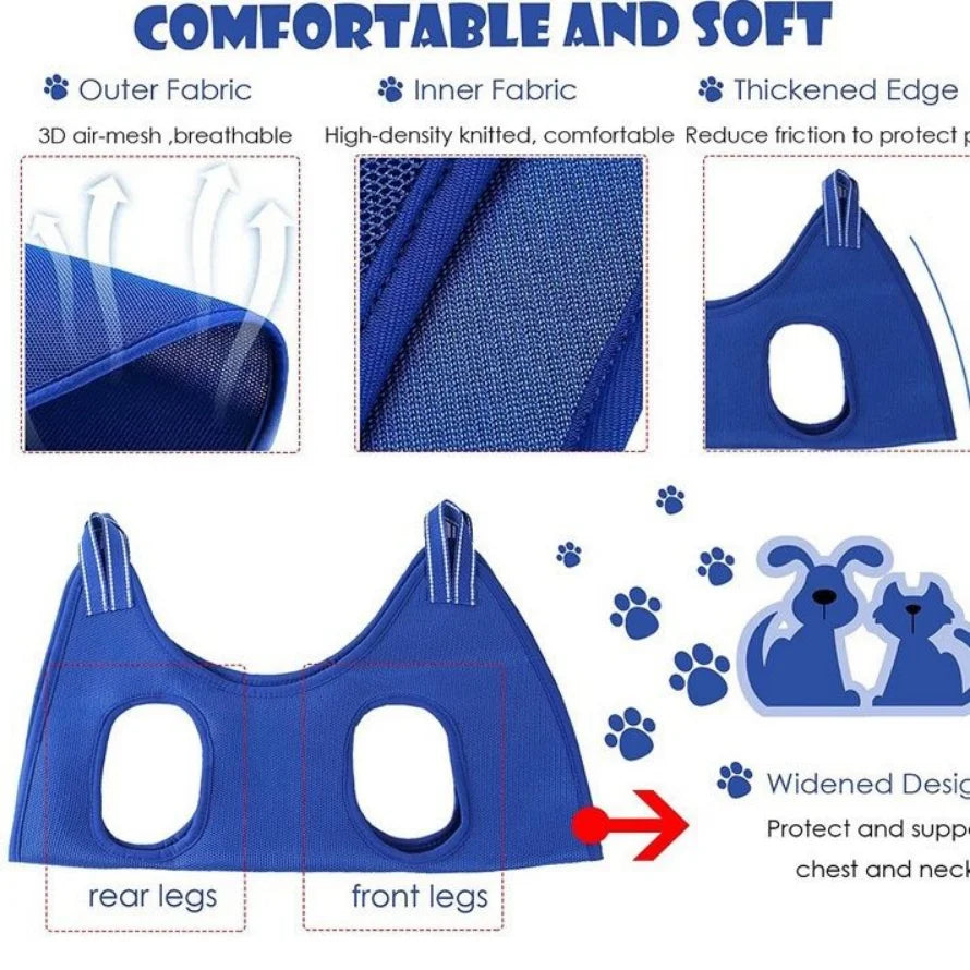 Pet Grooming Restraint Bag – Anti-Scratch Nail Cutting & Bath Hammock