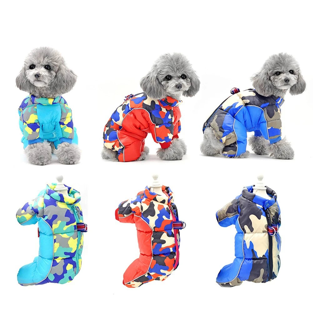 Autumn/Winter Padded Waterproof Dog Coat with Reflective Strips